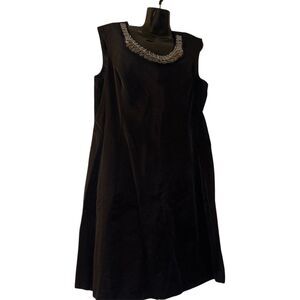 Alfani Women's Black‎ Embellished Neck Sleeveless Dress Size 16